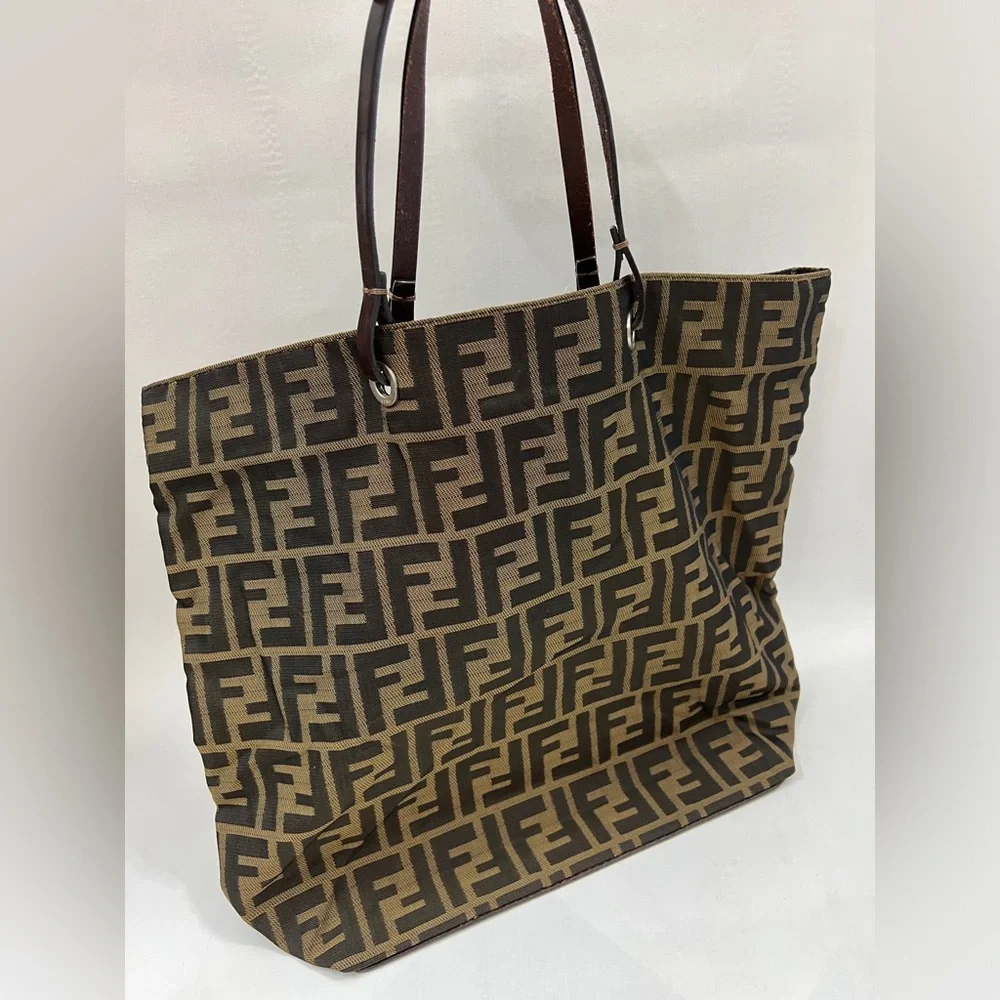 Fendi Zucca Brown Jacquard Tote Bag - Picture 9 of 12